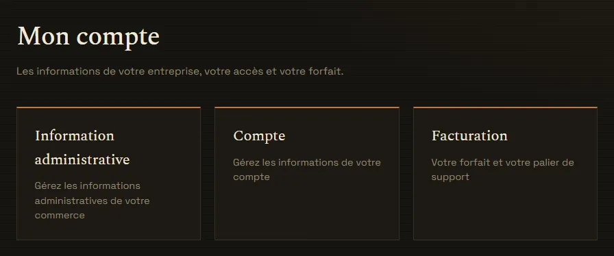 Les tuiles de Mon compte