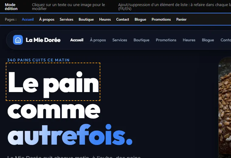 Un titre en cours de modification