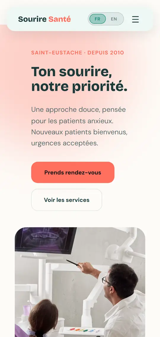 Sample website for a dental clinic